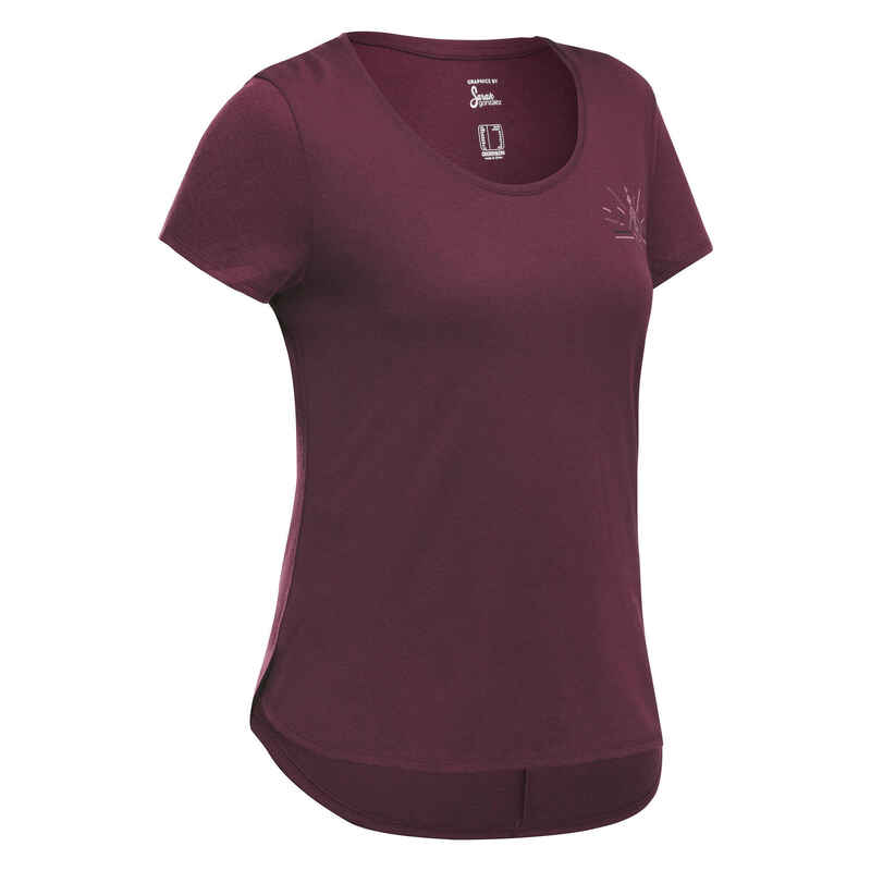 Wandershirt Naturwandern NH500 kurzarm Damen bordeaux Wandershirt Naturwandern NH500 kurzarm Damen bordeaux