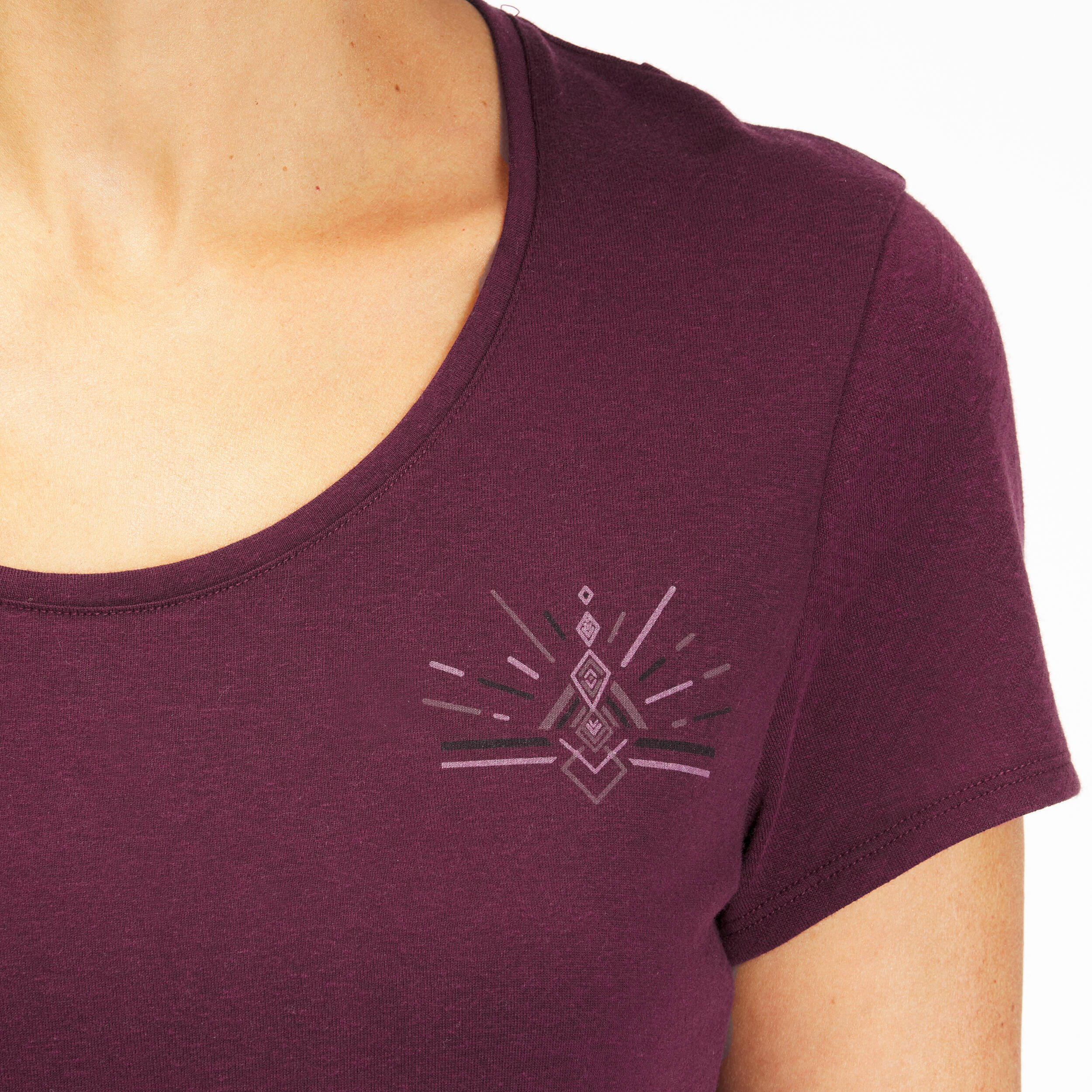 Women Hiking Breathable T-shirt - NH500 Purple -  2