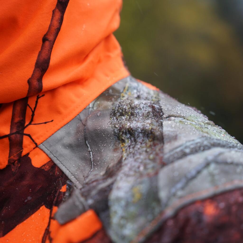 VESTE CHASSE IMPERMÉABLE SILENCIEUSE LIGHT CAMO FLUO 500