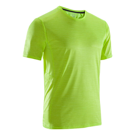 T-shirt running respirant homme - dry+ jaune