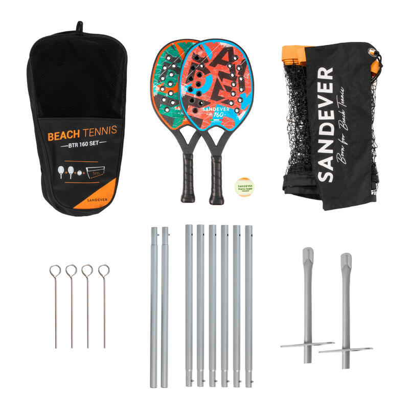 set raquettes beach tennis + filet SET BTR 160 + NET OV