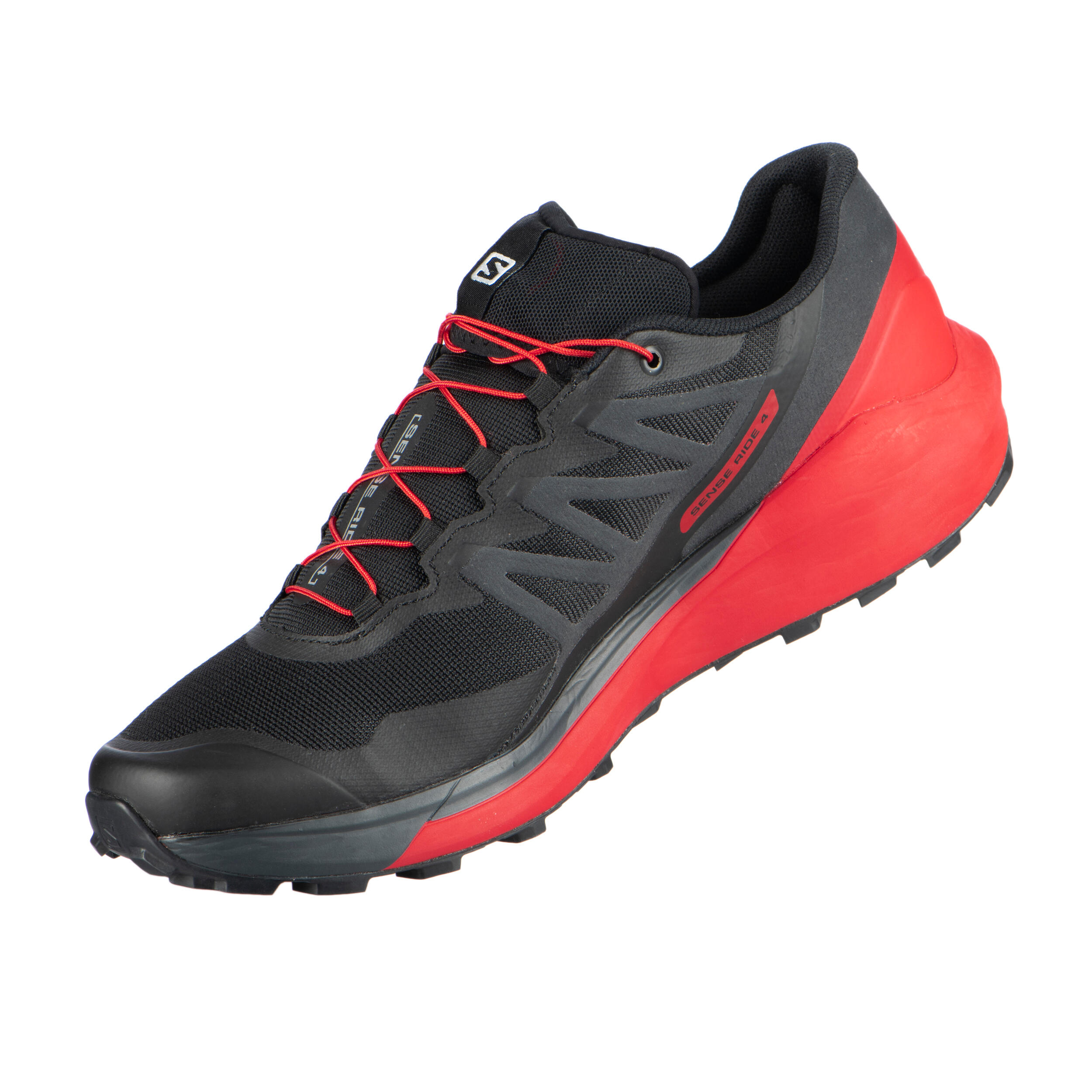 Trail Running Shoe Salomon Sense Ride 4 - black red 6/12