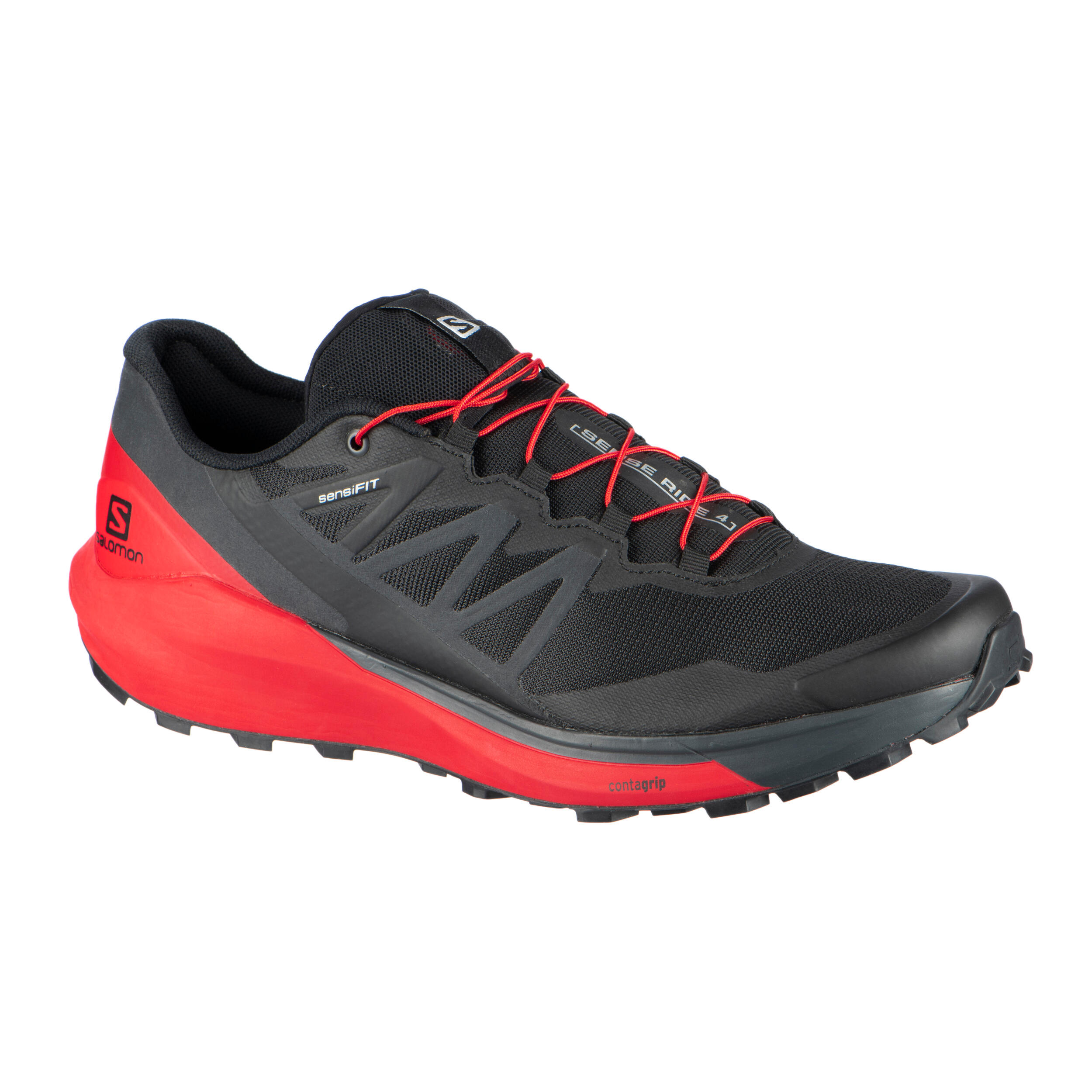SALOMON TRAILSCHOENEN SENSE RIDE 4 ZWART/ROOD | Decathlon