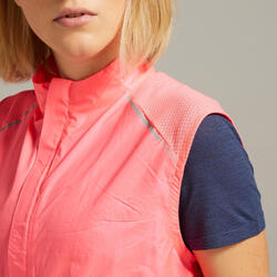 Veste coupe vent sans manche de running Femme KIPRUN Run 900 Wind Rose KIPRUN Decathlon