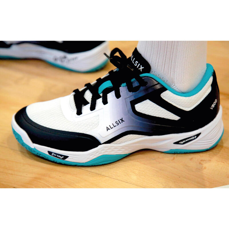 Women's Volleyball Shoes V500 - White/Blue/Turquoise