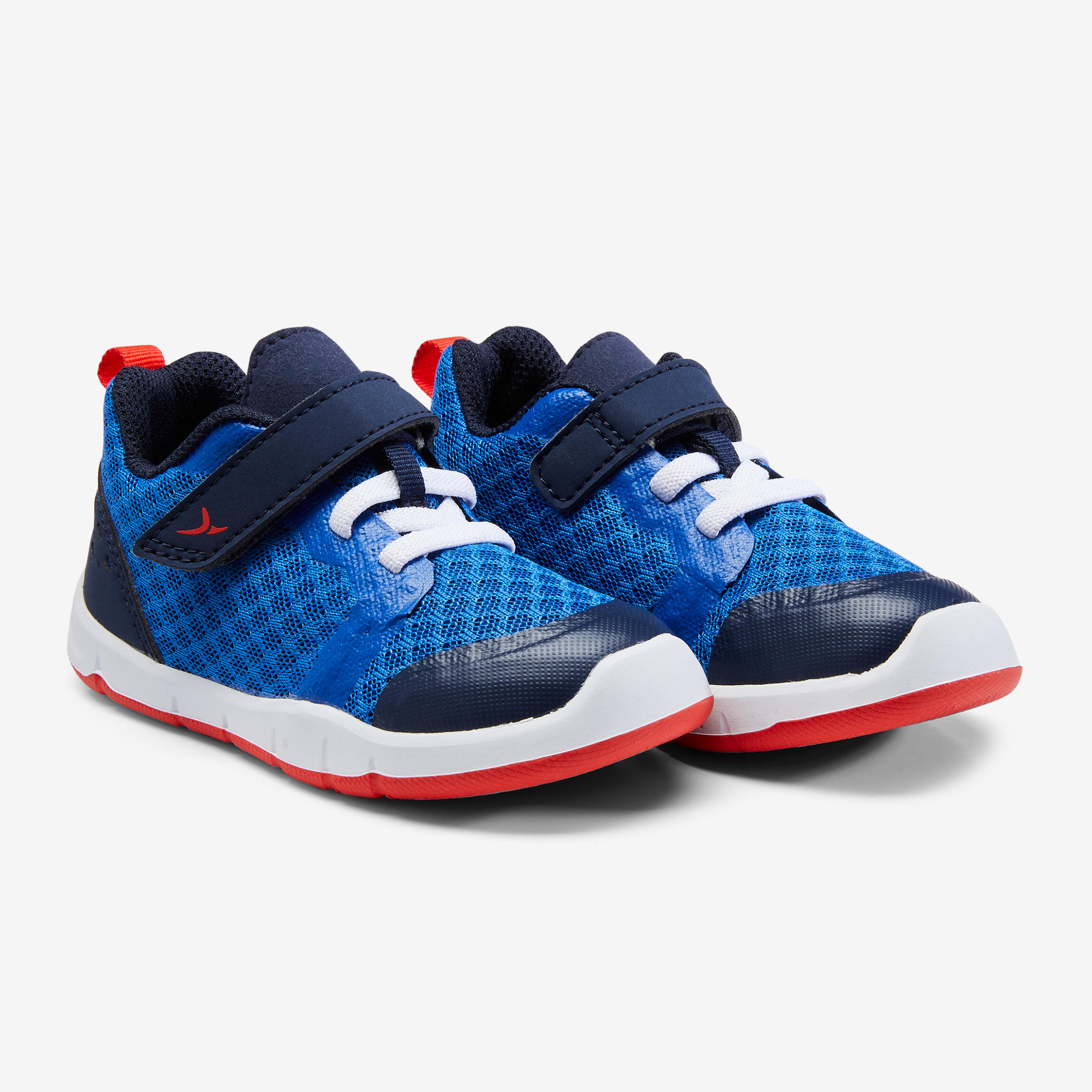 Baby breathable and comfortable rip-tab shoes, blue and red 6/8
