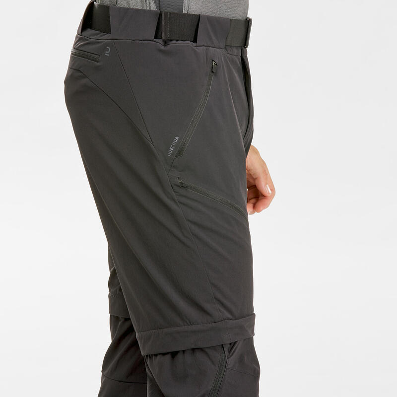 Pantalon Modulabil Drumeție la Munte MH550 Negru Bărbați 