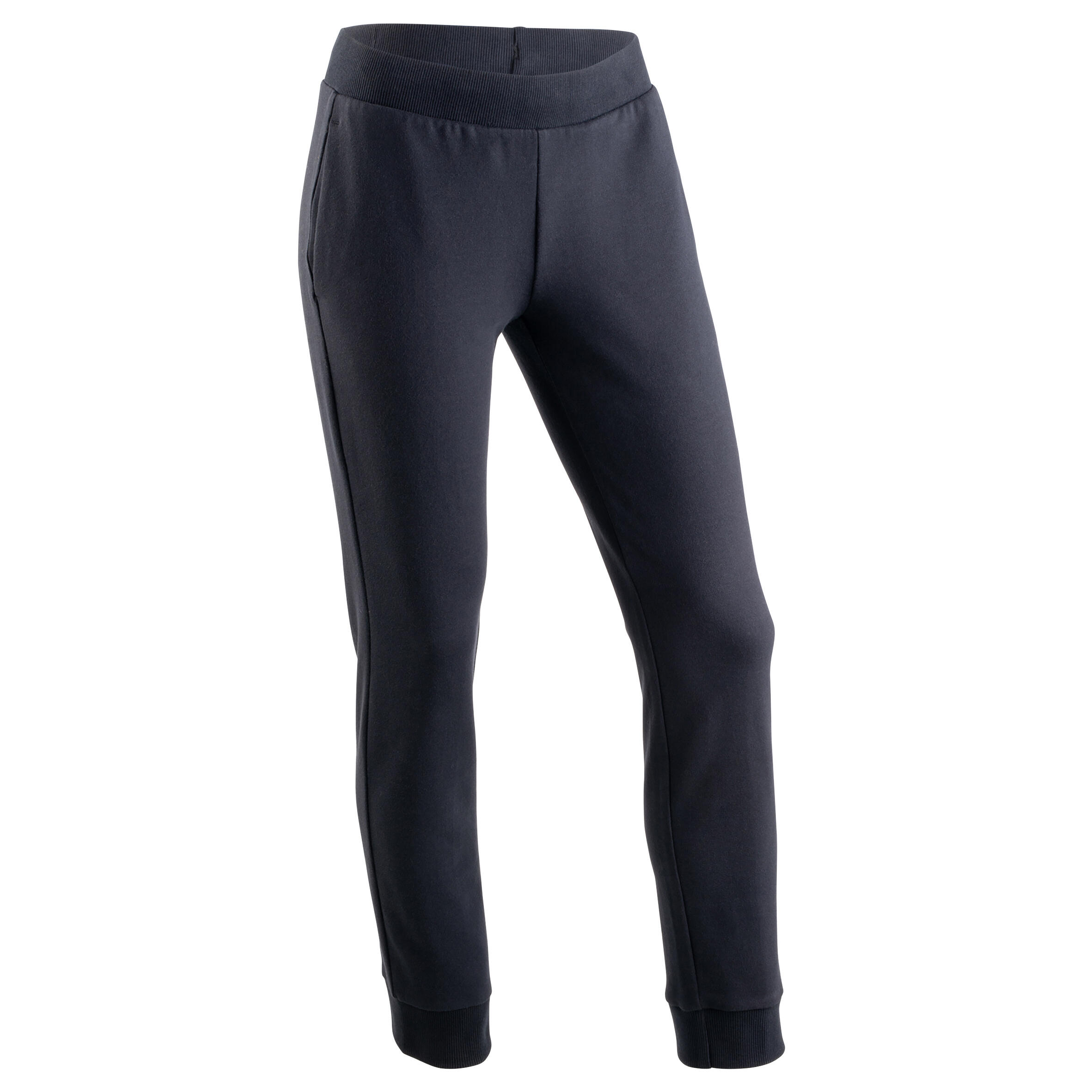 Pantalon de jogging french terry droit coton enfant fille 100