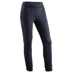 Girls' Warm French Terry Jogging Bottoms 100 - Black/Print