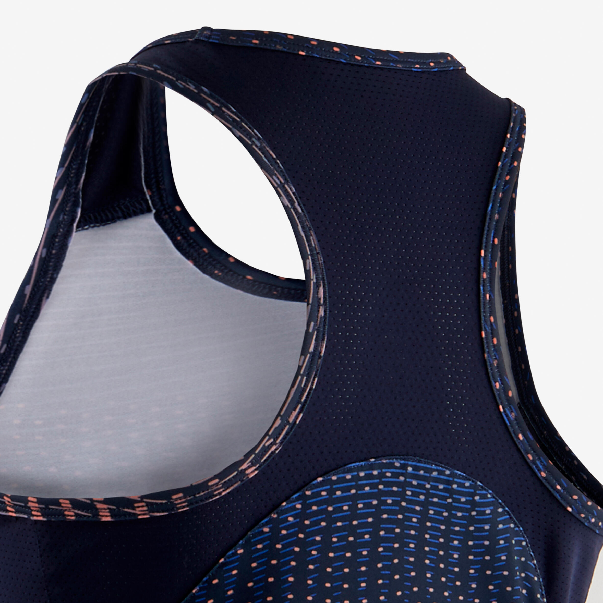 Girls' Breathable Synthetic Tank Top - Navy Print 4/5