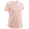 Girls' Breathable Short-Sleeved Gym T-Shirt 500 - Light Pink