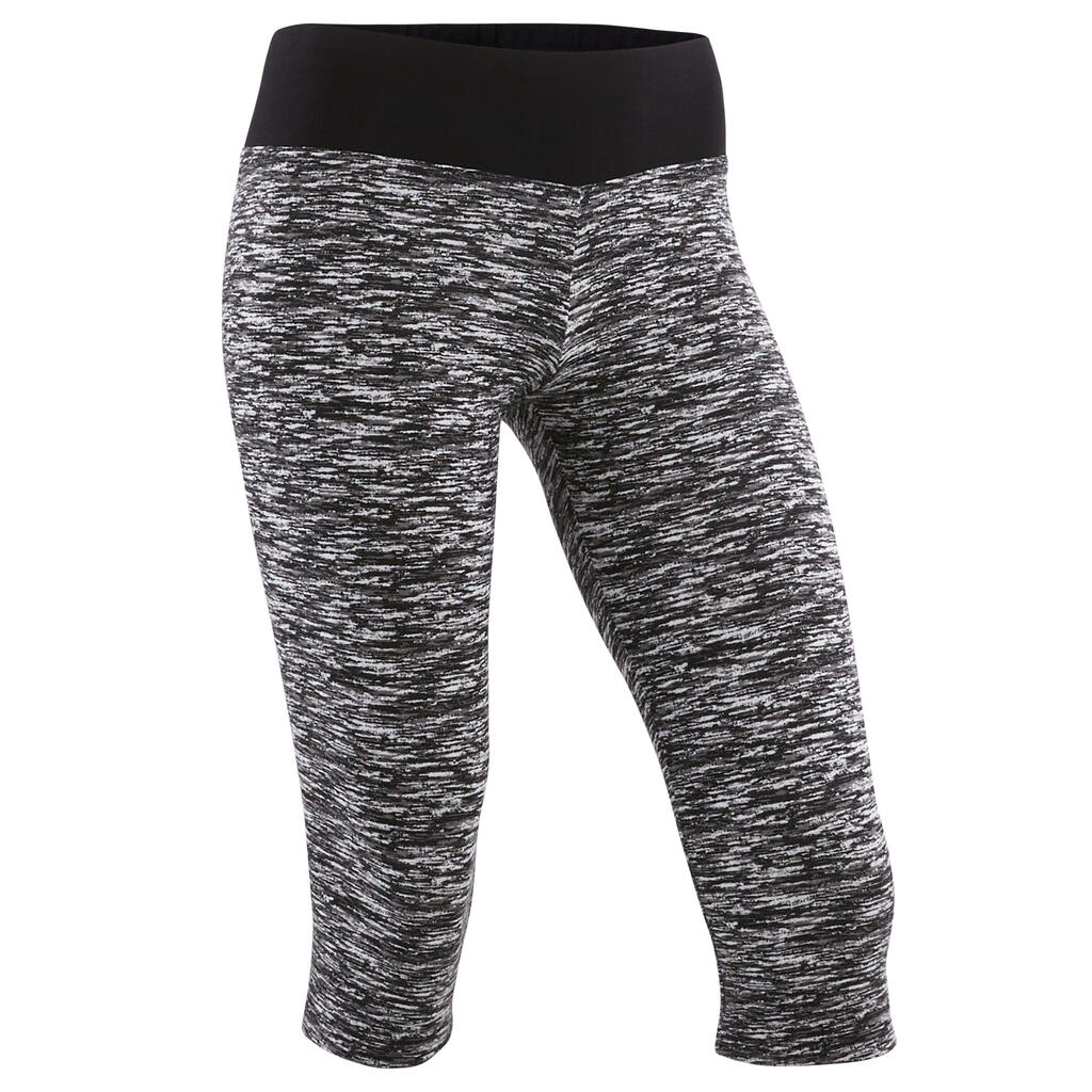 Girls' Breathable Cotton Cropped Leggings - Dark Grey