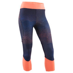 Mallas Piratas Leggings Deportivos Domyos S500 Niña Negro/Coral Pastel  Estampado DOMYOS | Decathlon