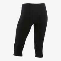 Girls' Basic Cotton Cropped Leggings - Black