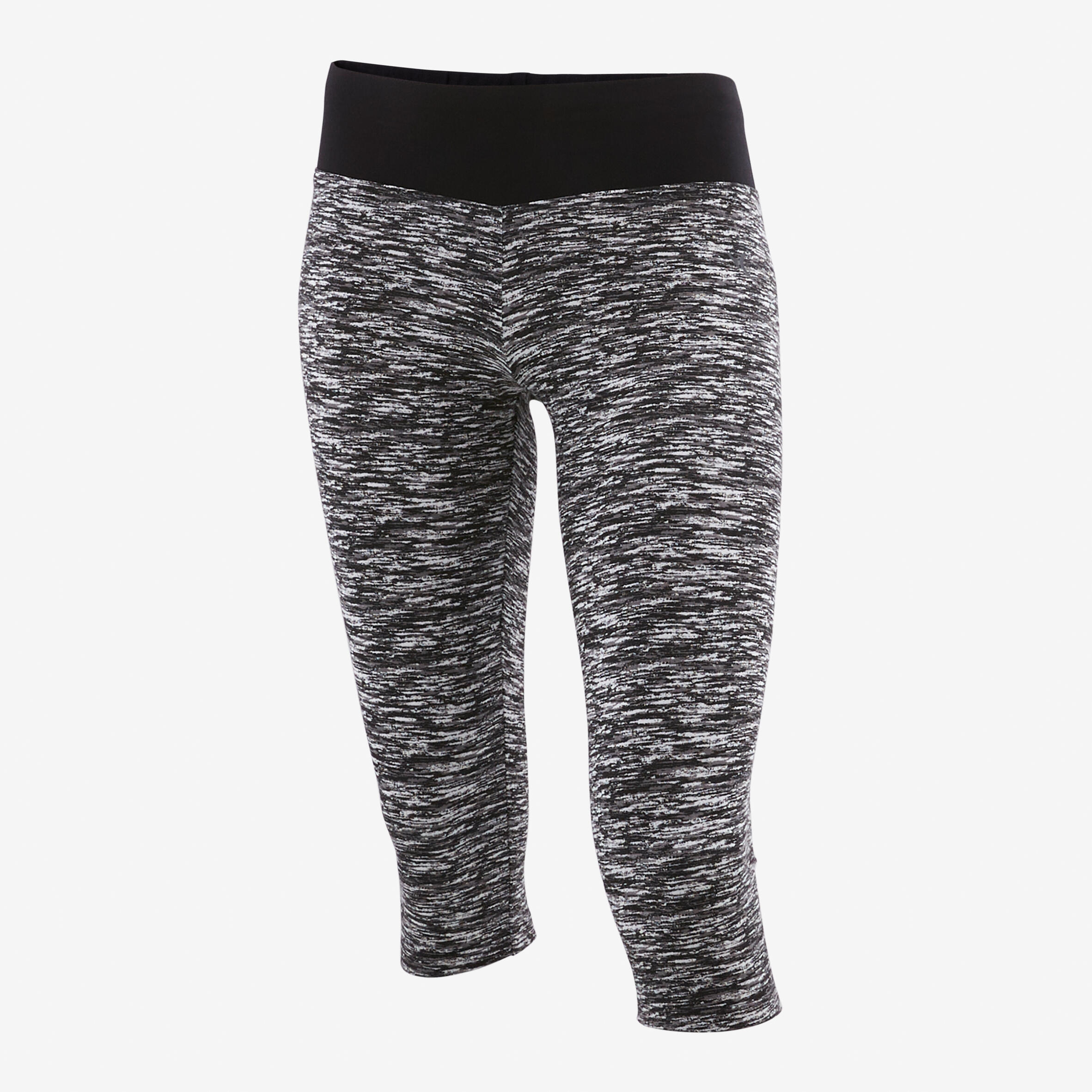 Girls' Breathable Cotton Cropped Leggings - Dark Grey 2/4