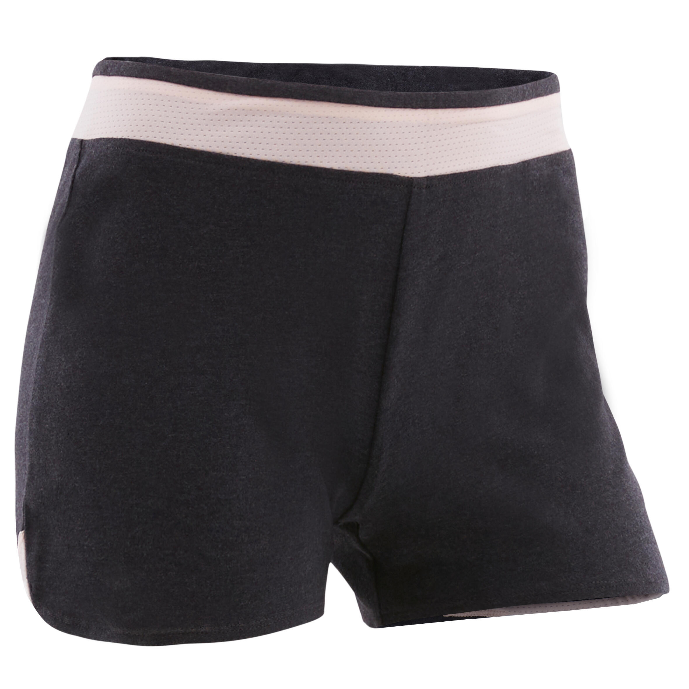 DOMYOS Girls' Breathable Shorts - Grey/Pink
