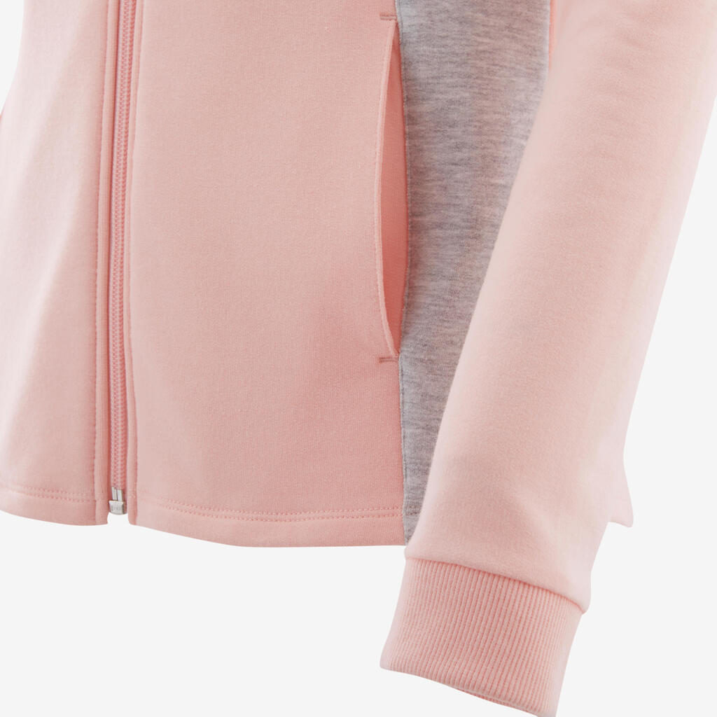 Veste french terry chaude 100 fille GYM ENFANT rose claire