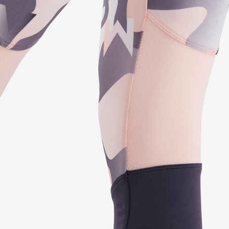 3/4-Leggings atmungsaktiv Synthetik S500 Gym Kinder grau mit Print