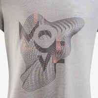 Girls' Breathable T-Shirt - Light Grey Print