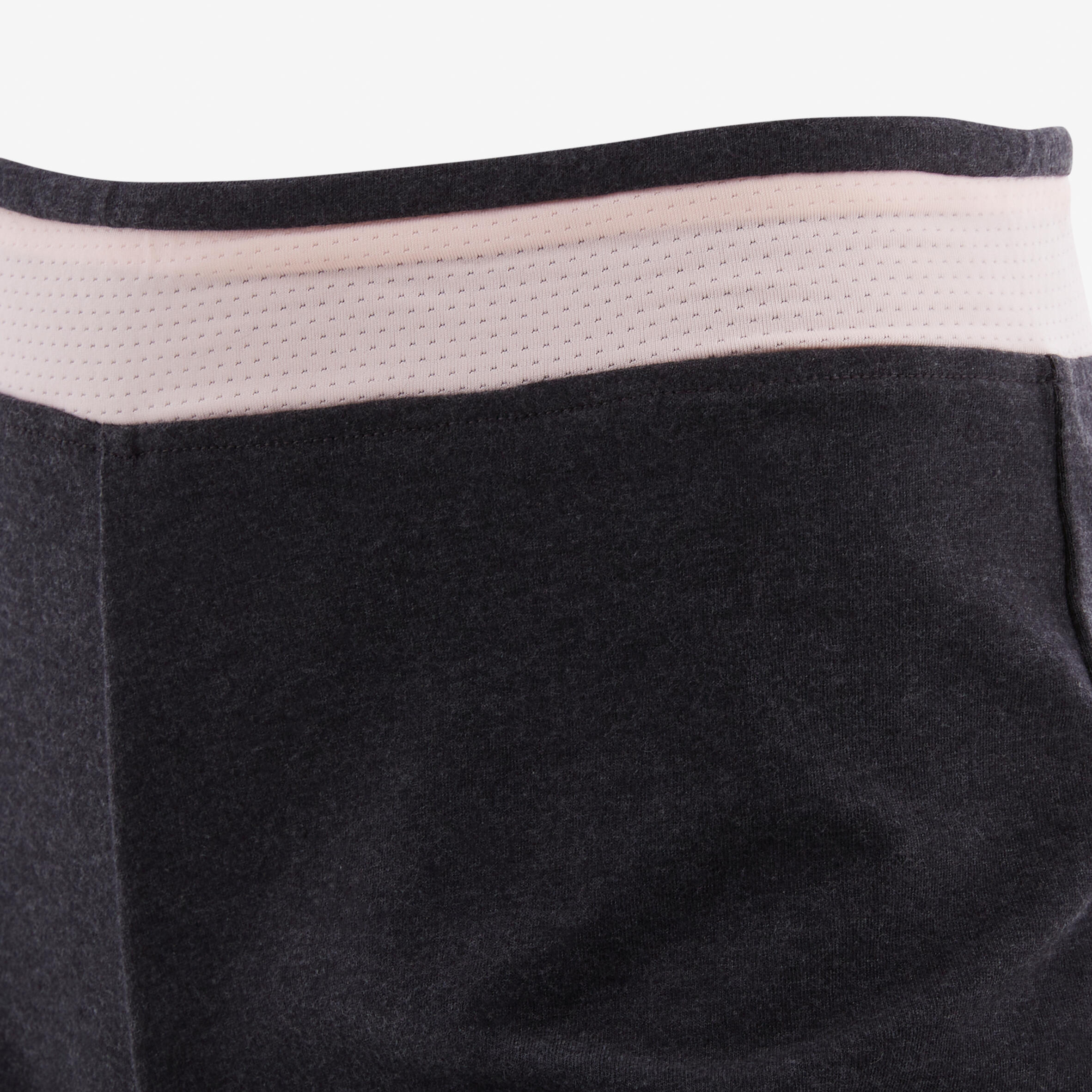 Ademende short voor meisjes grijs/roze 4/5