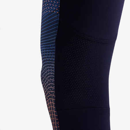 Girls' Synthetic Breathable Leggings - Navy/Print