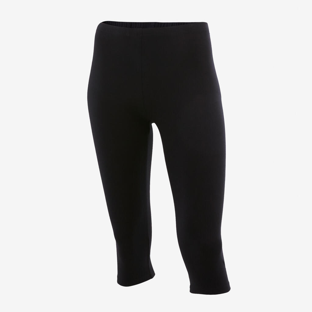 Leggings de fitness capri para Niña Domyos 100 negro