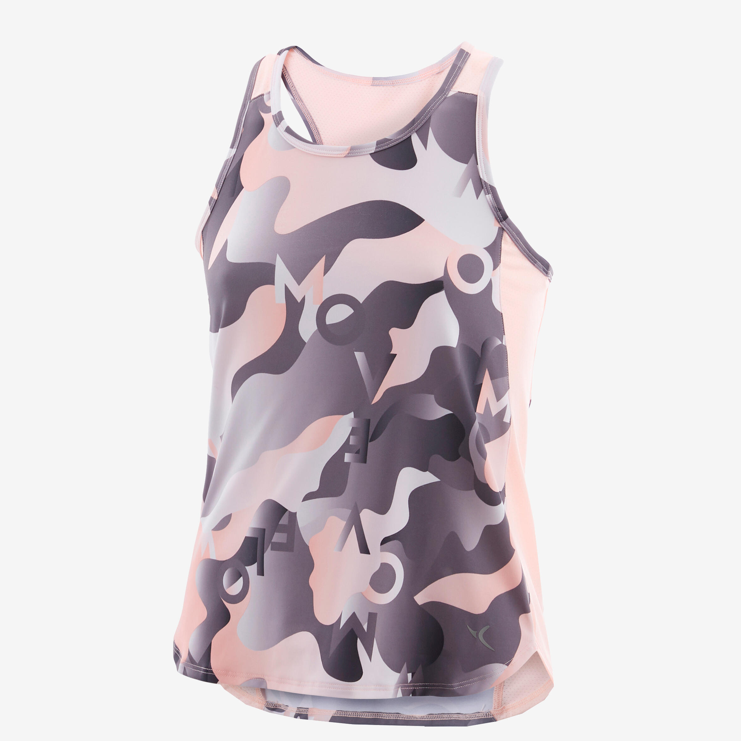 Girls' Breathable Synthetic Tank Top - Pink/Print 2/5