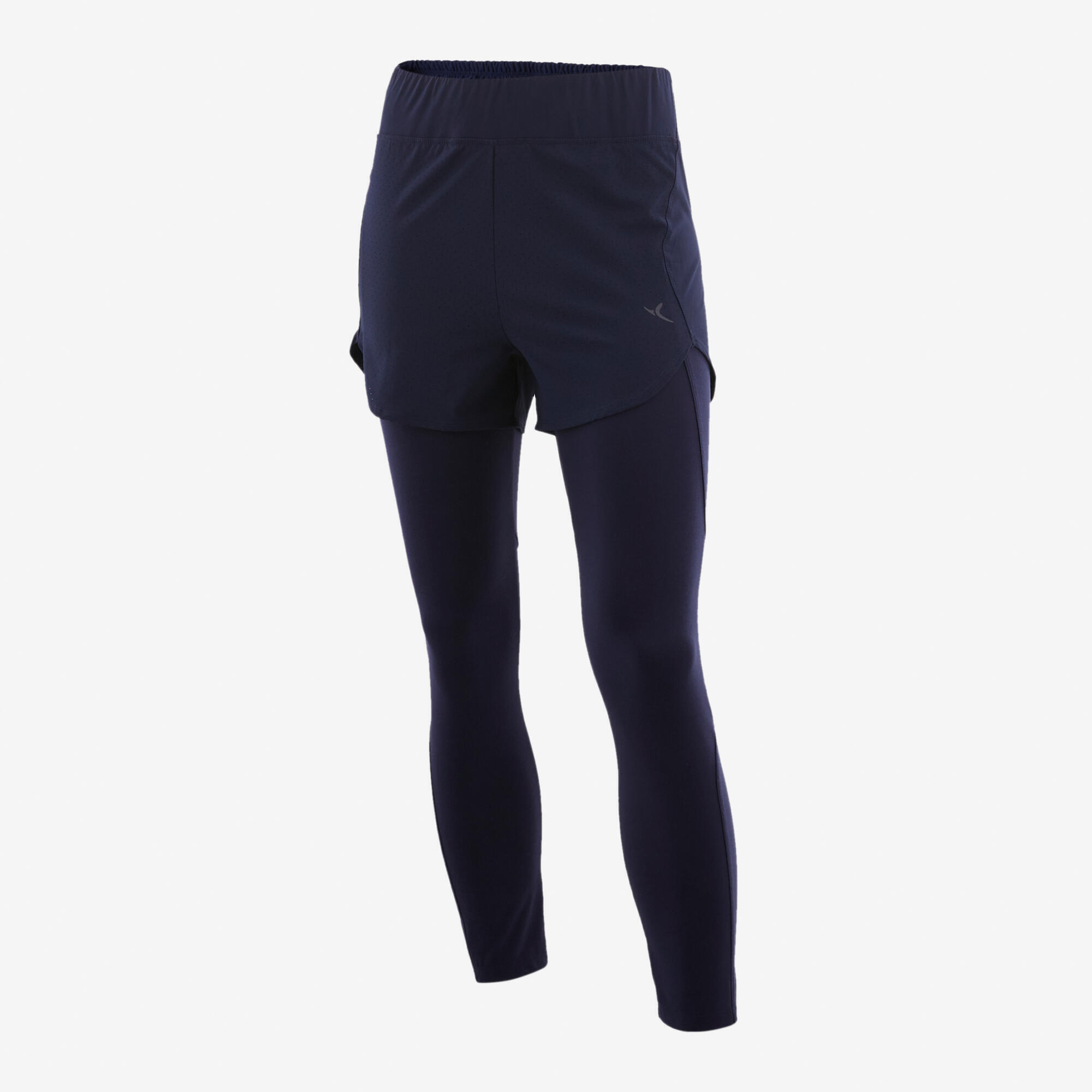 Breathable synthetic short legging for girls - S500 navy blue