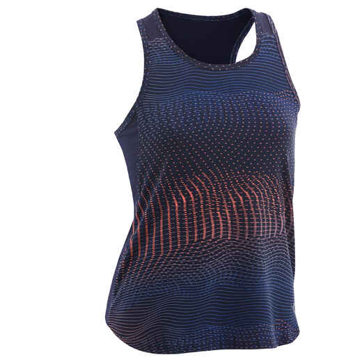 
      Girls' Breathable Synthetic Tank Top - Navy Print
  