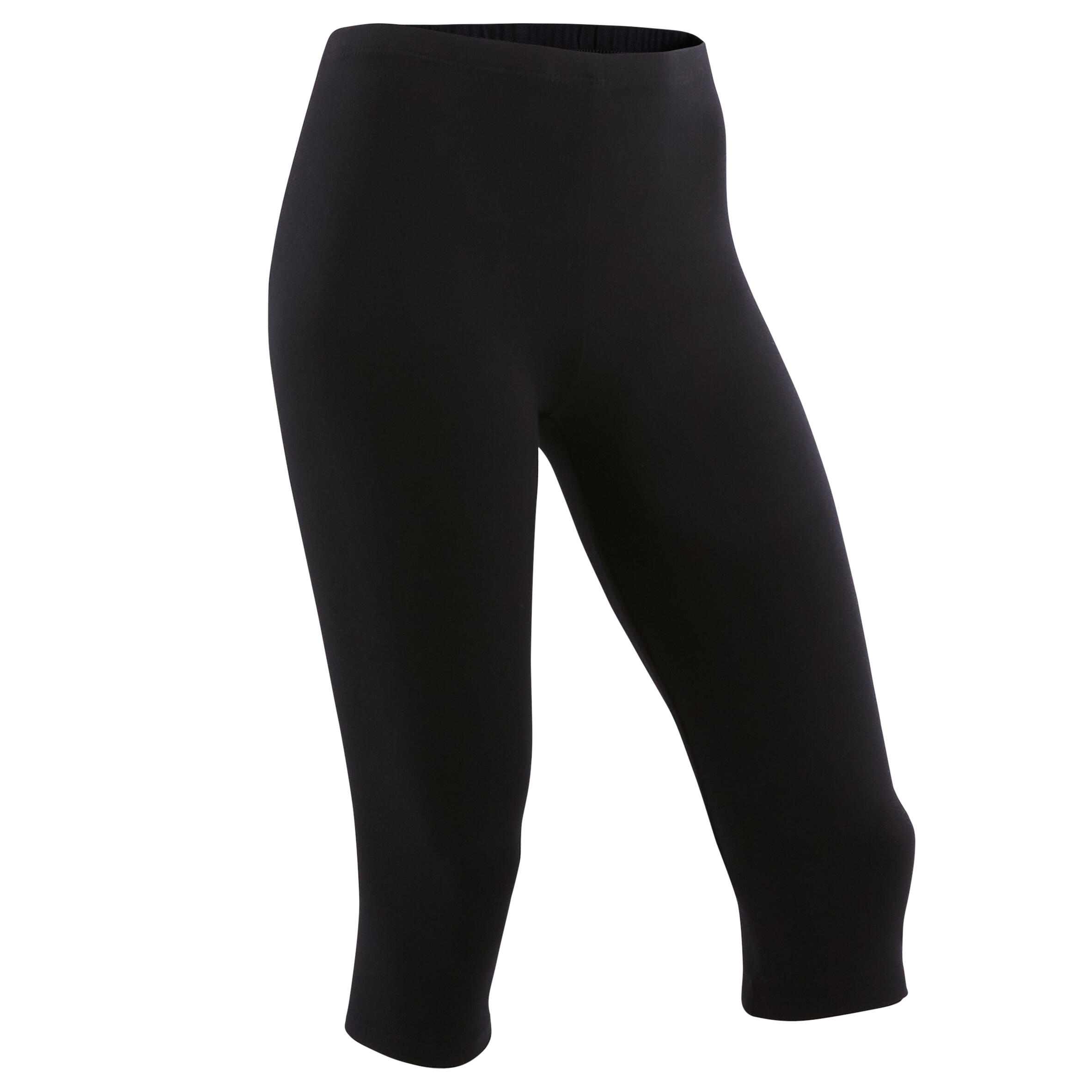 Girls' Basic Cropped Leggings - Black 