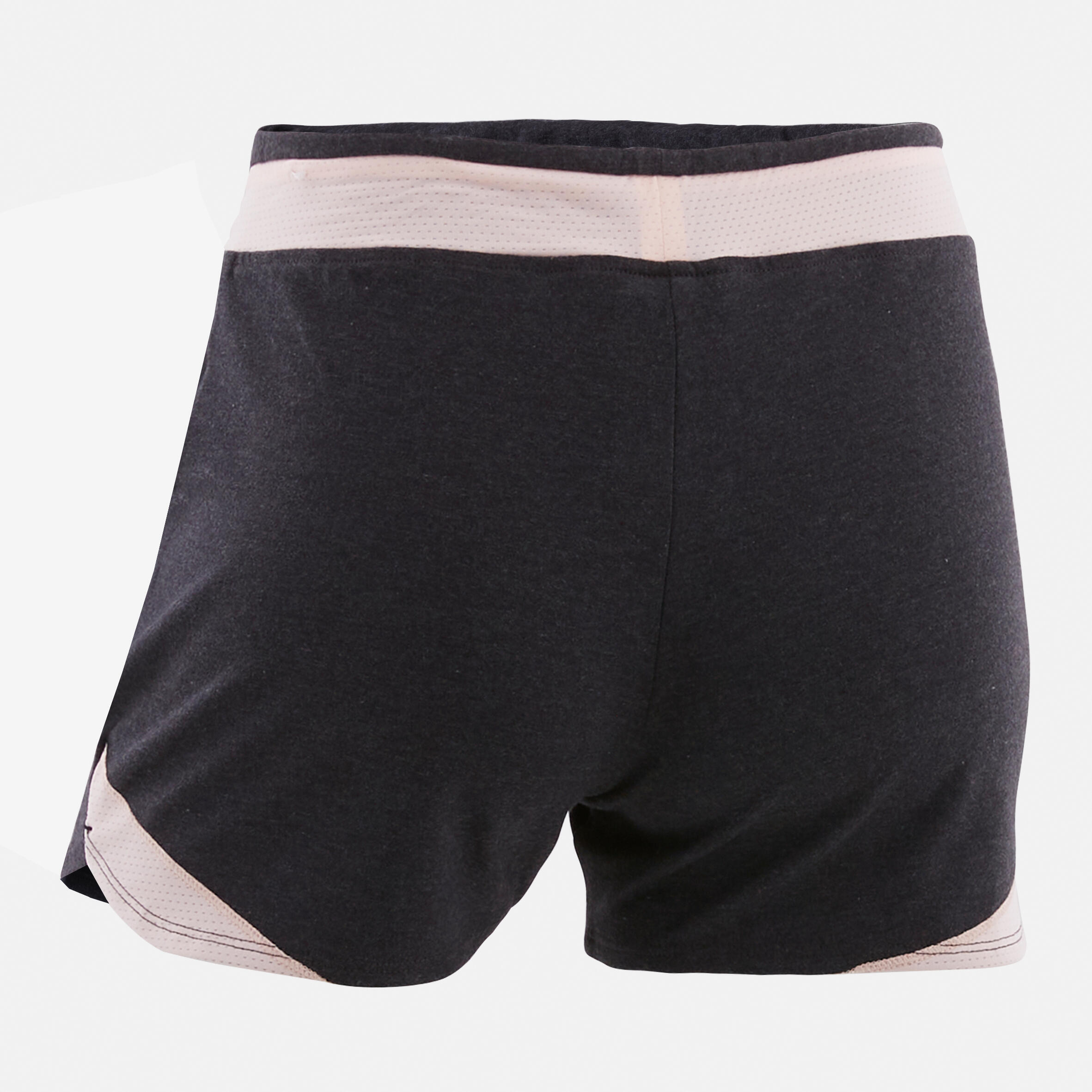 Ademende short voor meisjes grijs/roze 3/5