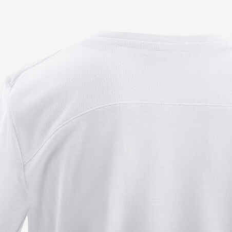 T-Shirt 500 Gym Baumwolle atmungsaktiv Kinder weiss