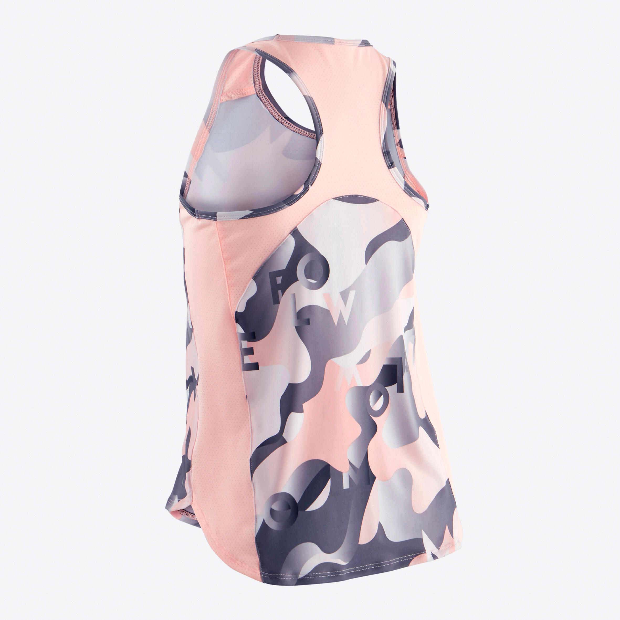 Girls' Breathable Synthetic Tank Top - Pink/Print 3/5