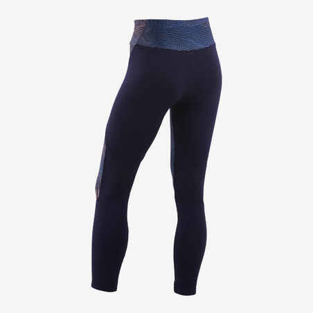 Girls' Synthetic Breathable Leggings - Navy/Print