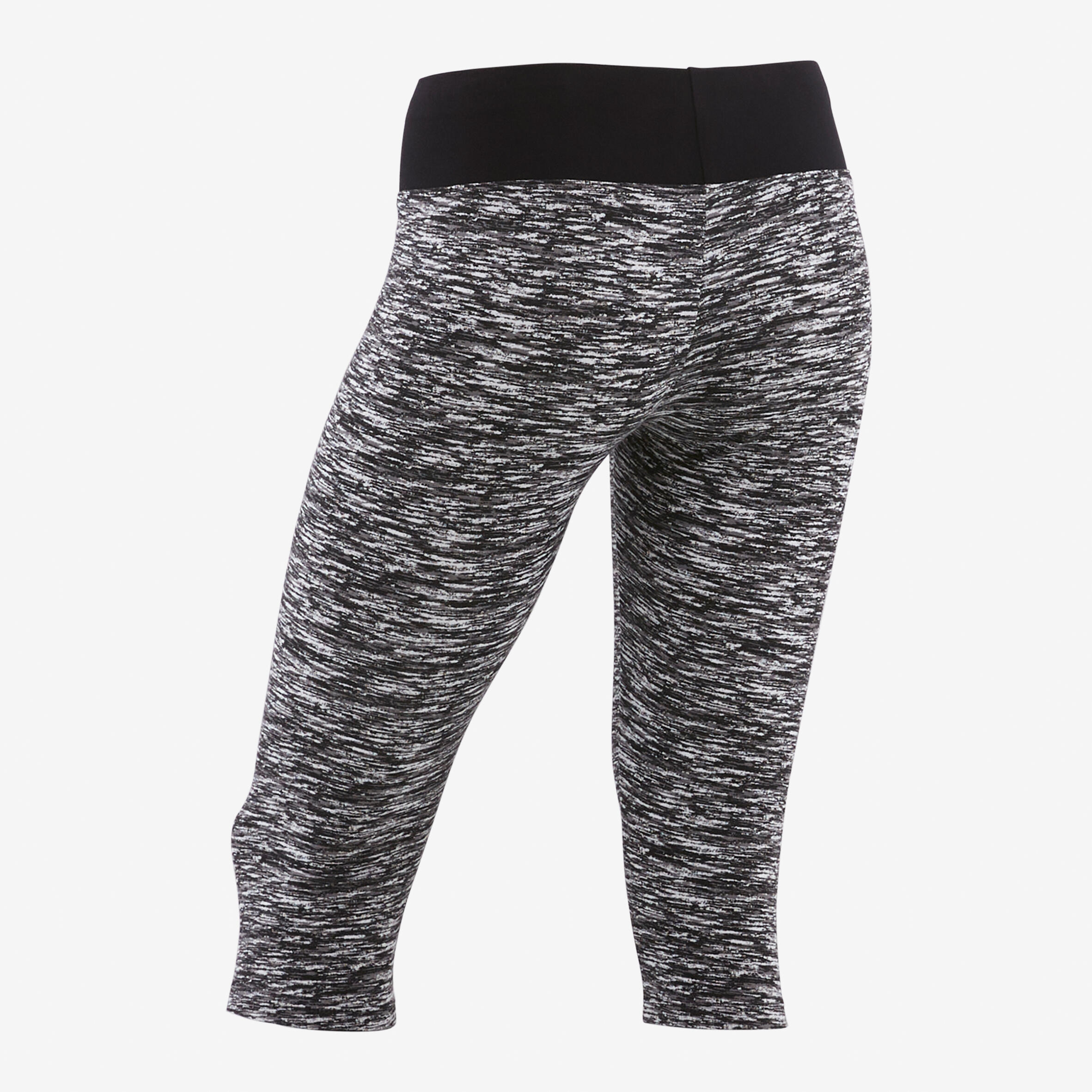 Girls' Breathable Cotton Cropped Leggings - Dark Grey 3/4
