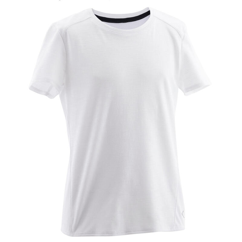 T-shirt enfant bi-matière respirant - 500 blanc