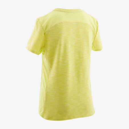 T-Shirt atmungsaktive Baumwolle 500 Gym Kinder gelb