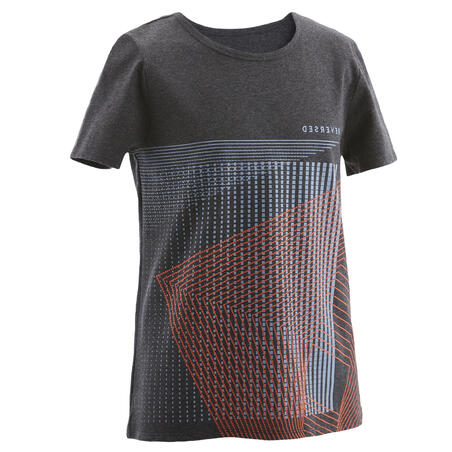 T-Shirt basique gris foncé imprimé ENFANT