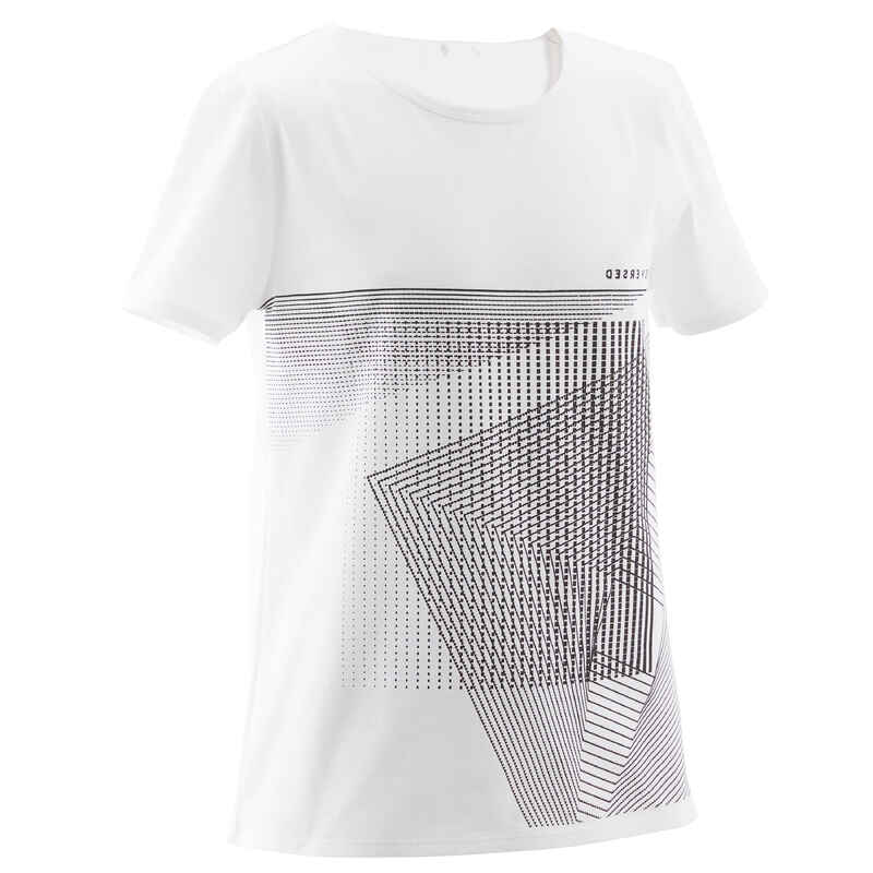 T-Shirt Basic 100 Gym Kinder weiss mit Print T-Shirt Basic 100 Gym Kinder weiss mit Print