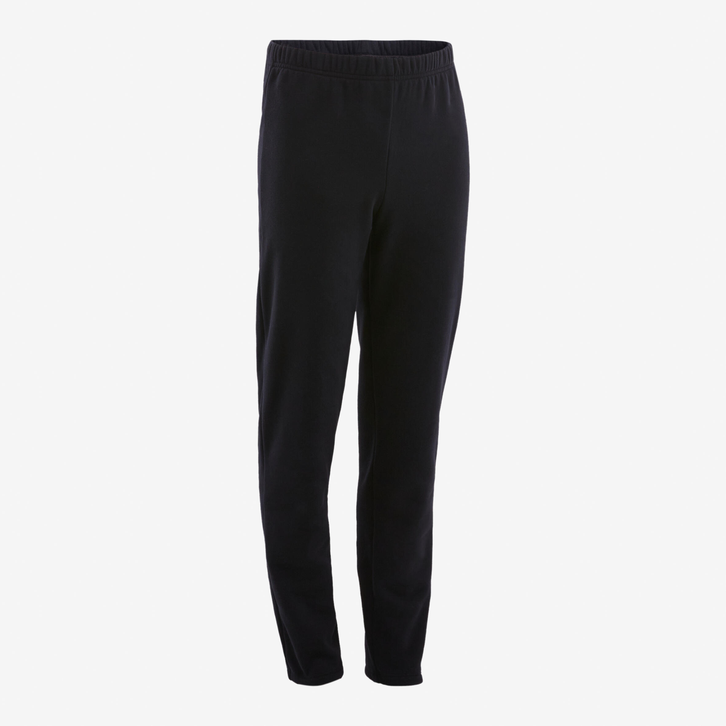 Boys' Warm Gym Tracksuit 100 Warmy Zip - Black/Grey Sleeves 5/7