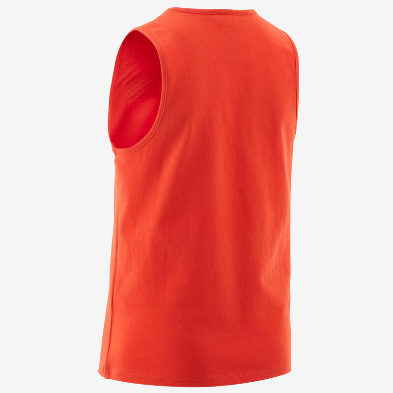 Basic mouwloos shirt voor kinderen rood met opdruk