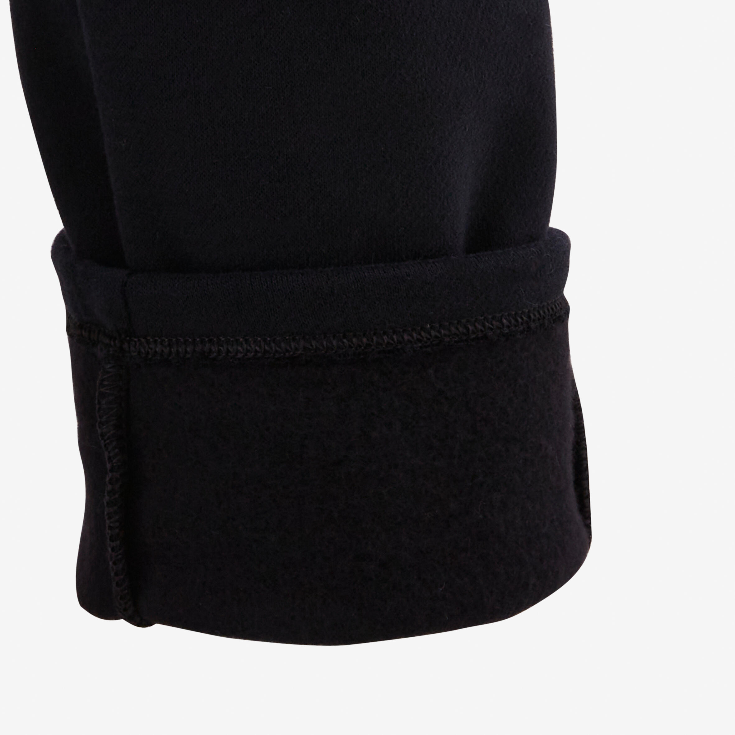 Boys' Warm Gym Tracksuit 100 Warmy Zip - Black/Grey Sleeves 7/7