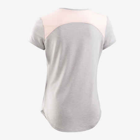 Girls' Breathable T-Shirt - Light Grey Print