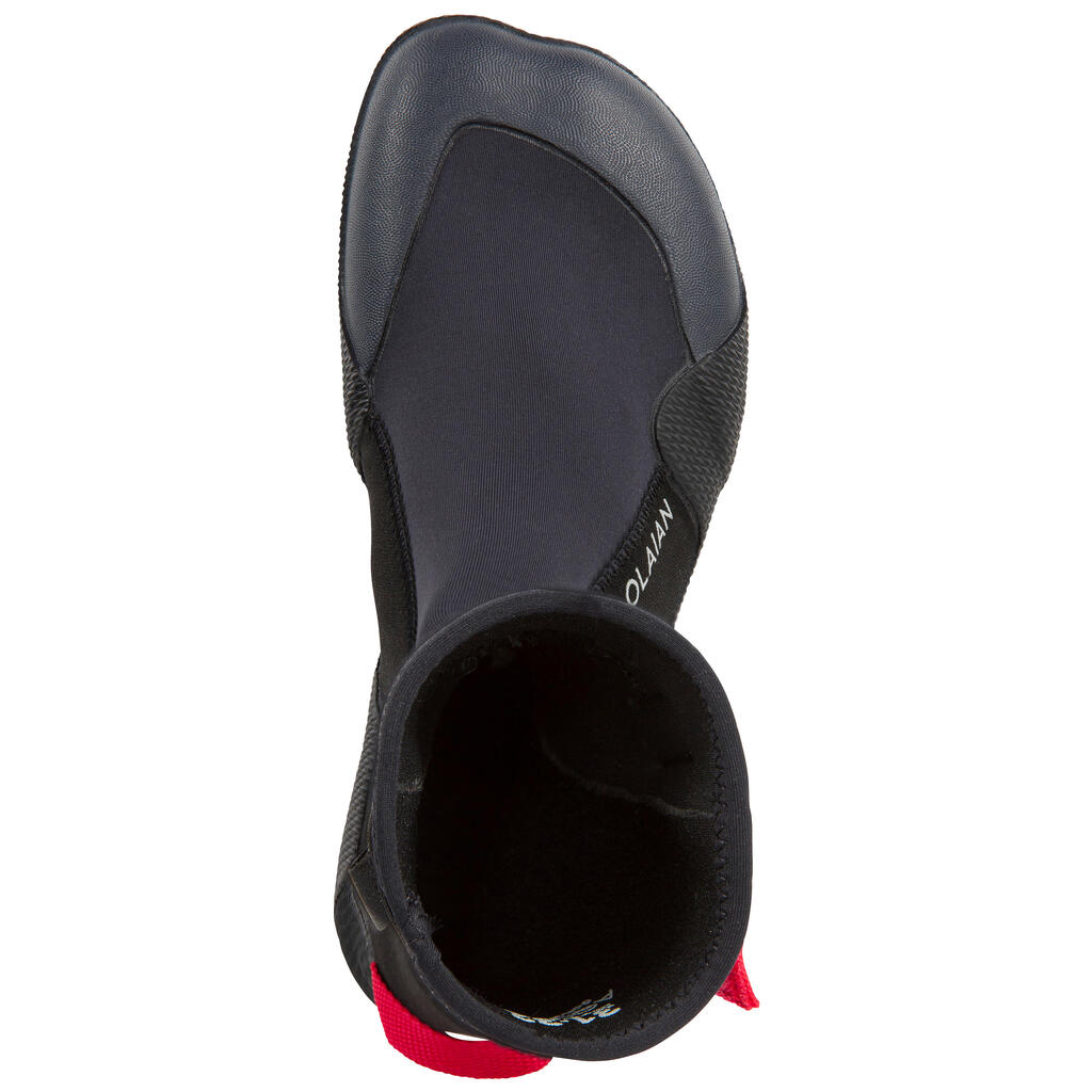 Bērnu sērfošanas apavi “500”, 3 mm, melni, sarkani