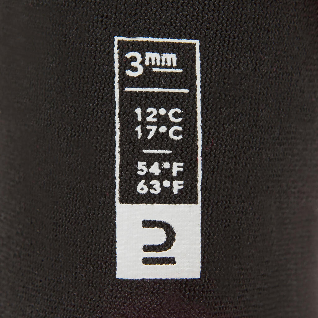Crno-crvene dečje neoprenske papuče za surfovanje 500 (3 mm)