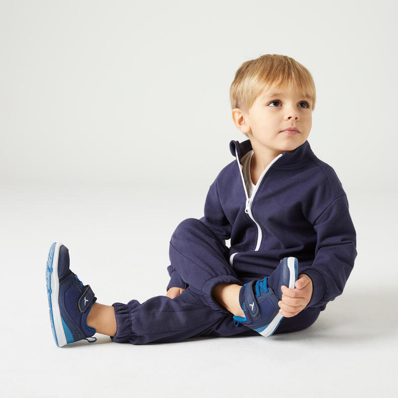 Tuta bambino ginnastica 120 misto cotone blu da 1 a 5/6 anni