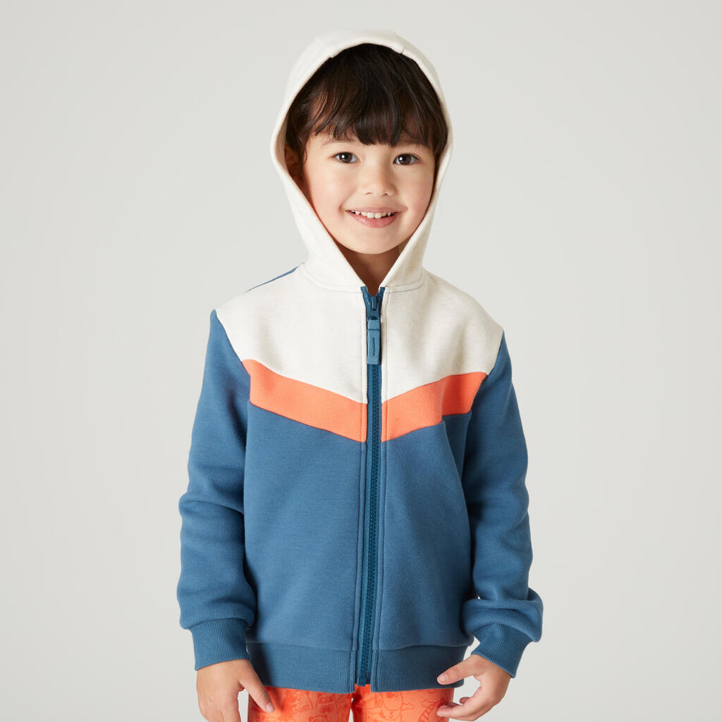 Trainingsjacke Basic Babys/Kleinkinder blau/beige mit Print
