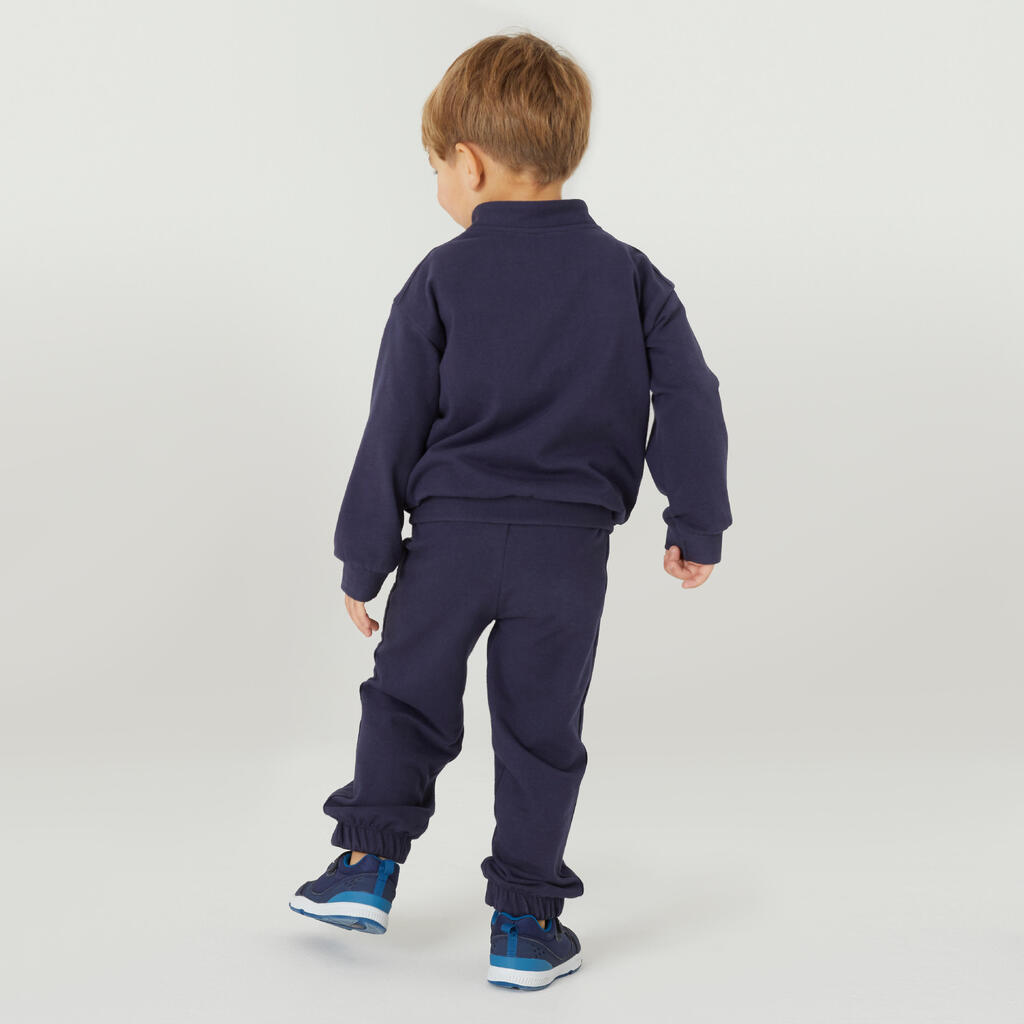 Kids' Warm Regular-Fit Tracksuit Basic - Navy Blue