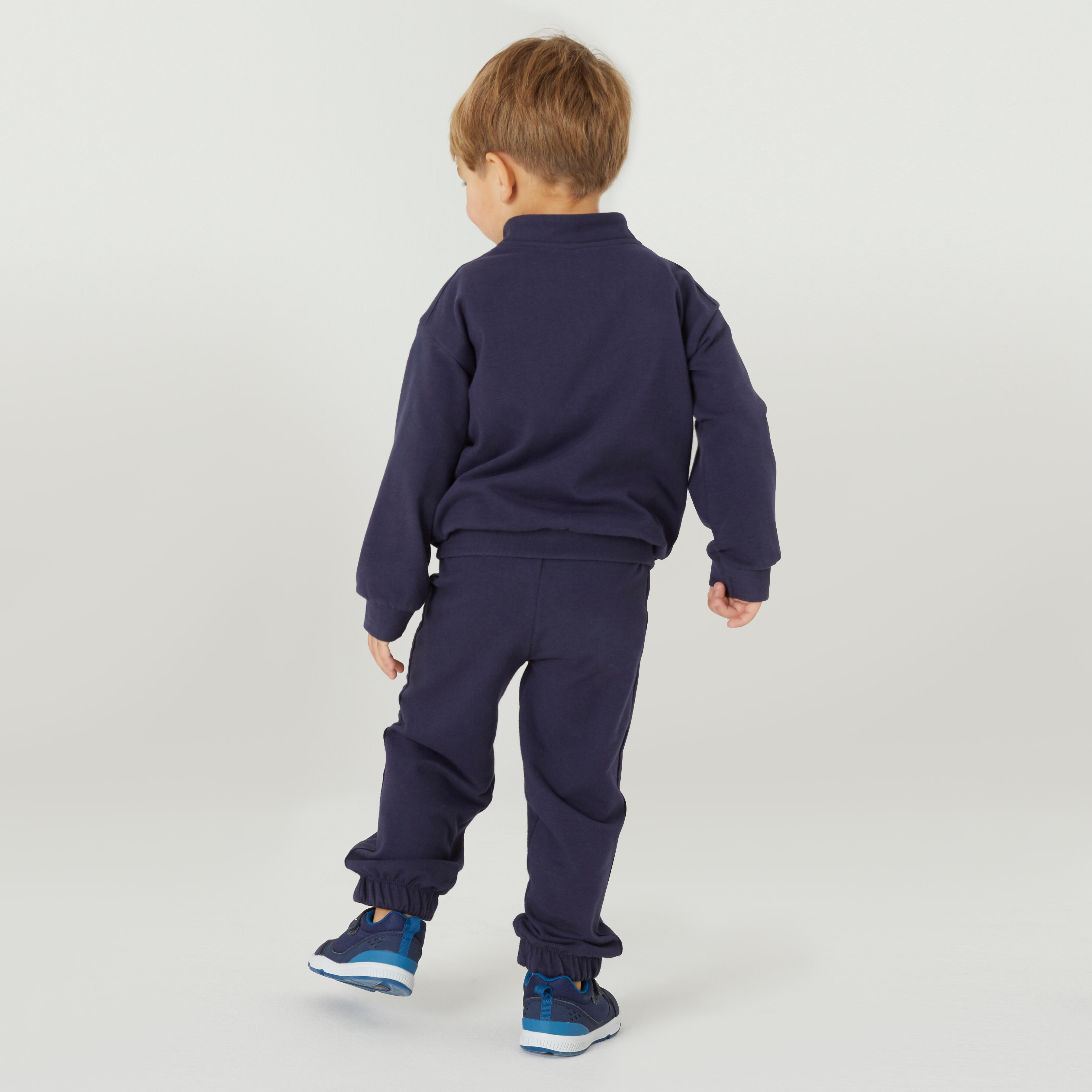 Tuta da ginnastica regular warm da bambino - Basique Bleu Marine