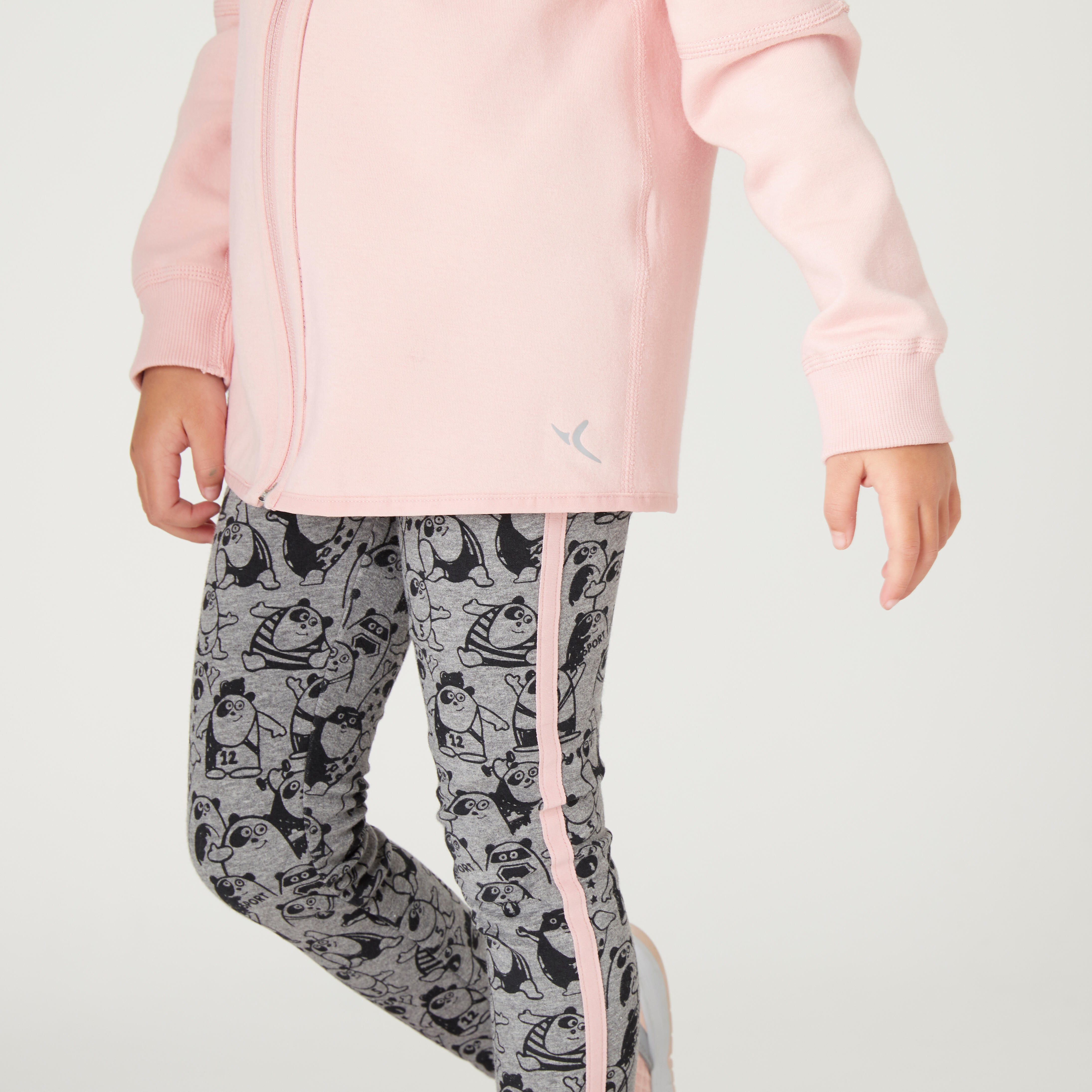 Kids' Warm Leggings 120 - Grey/Pink 